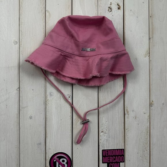 JACQUEMUS " Le bob Artichaut " Large Brim Drawstring Bucket Hat - Picture 2 of 11